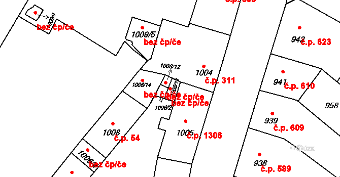 Litoměřice 47615583 na parcele st. 1006/11 v KÚ Litoměřice, Katastrální mapa