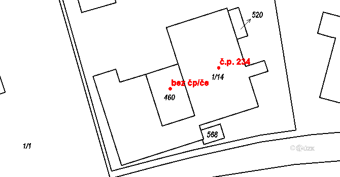 Příchovice 48969583 na parcele st. 460 v KÚ Příchovice u Přeštic, Katastrální mapa