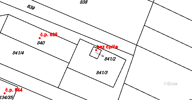 Ostrava 49293583 na parcele st. 841/2 v KÚ Krásné Pole, Katastrální mapa