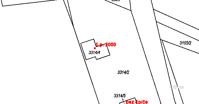 Petřvald 2000 na parcele st. 3314/4 v KÚ Petřvald u Karviné, Katastrální mapa