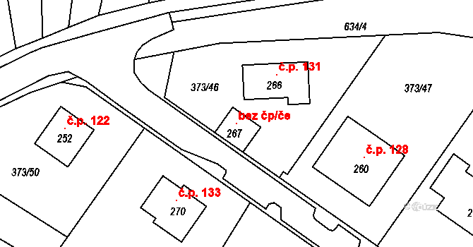 Bohušovice nad Ohří 103611584 na parcele st. 267 v KÚ Hrdly, Katastrální mapa