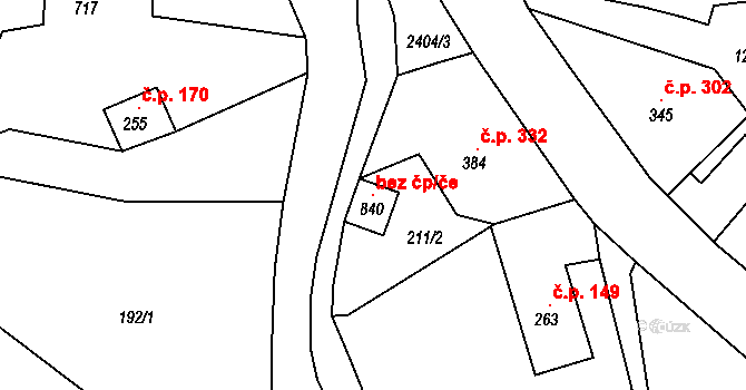Horní Branná 119916584 na parcele st. 840 v KÚ Horní Branná, Katastrální mapa