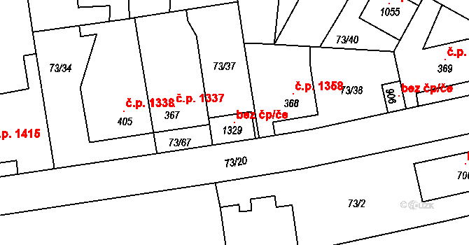 Kladno 121072584 na parcele st. 1329 v KÚ Hnidousy, Katastrální mapa