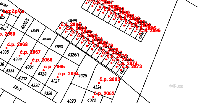 Jihlava 2878 na parcele st. 4264/38 v KÚ Jihlava, Katastrální mapa