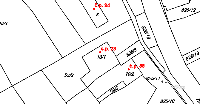 Artolec 23, Nová Bystřice na parcele st. 10/1 v KÚ Artolec, Katastrální mapa
