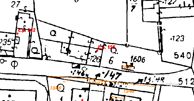 Bezdružice 125 na parcele st. 126 v KÚ Bezdružice, Katastrální mapa