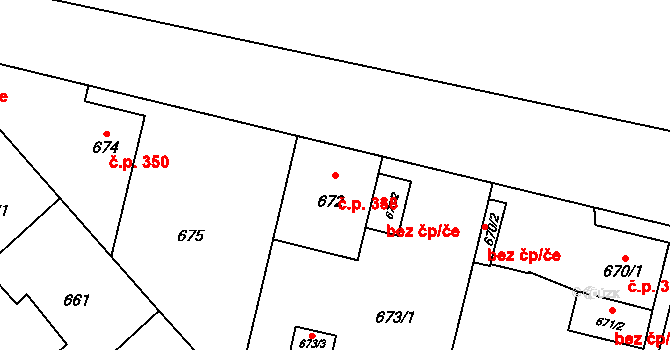 Starý Bohumín 338, Bohumín na parcele st. 672 v KÚ Starý Bohumín, Katastrální mapa