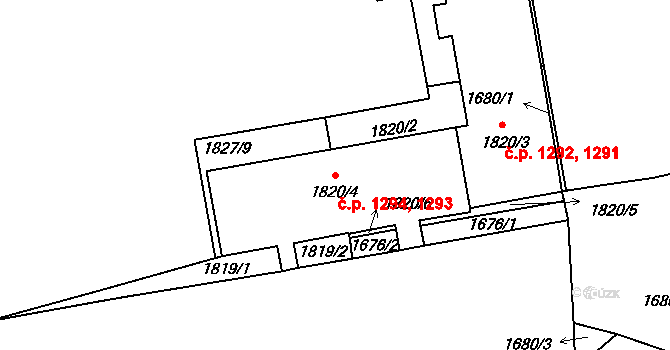 Vršovice 1293,1294, Praha na parcele st. 1820/4 v KÚ Vršovice, Katastrální mapa