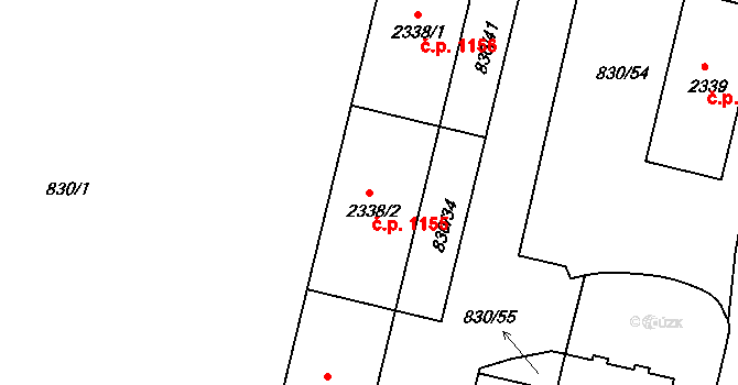 Prachatice II 1155, Prachatice na parcele st. 2338/2 v KÚ Prachatice, Katastrální mapa