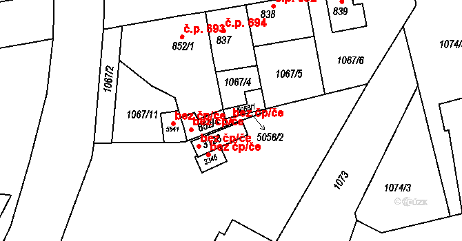 Hranice 41588584 na parcele st. 5056/2 v KÚ Hranice, Katastrální mapa