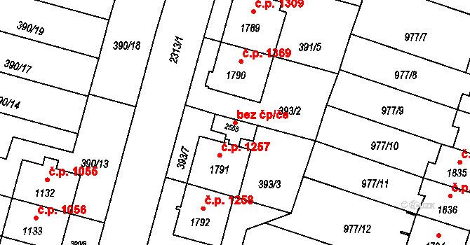 Opava 42919584 na parcele st. 2555 v KÚ Kateřinky u Opavy, Katastrální mapa
