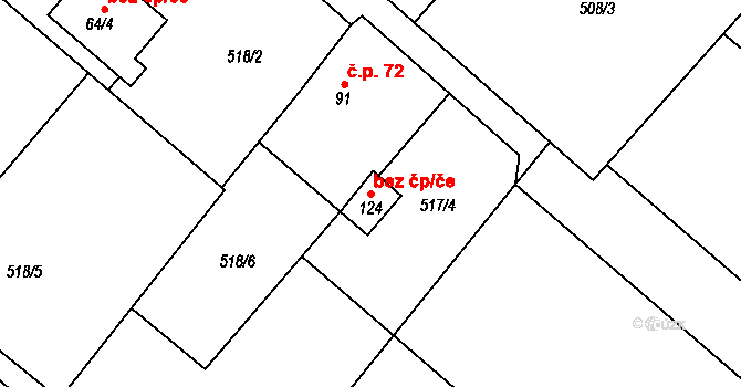 Bousov 43660584 na parcele st. 124 v KÚ Bousov, Katastrální mapa