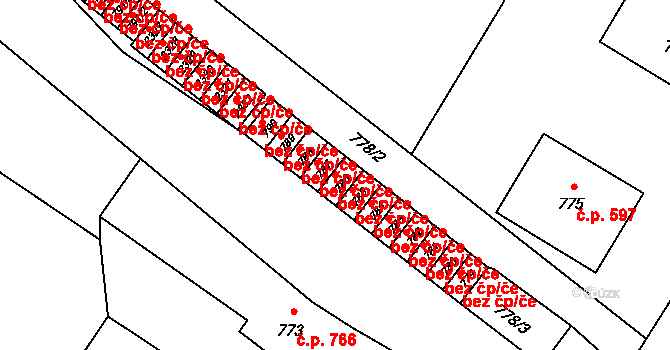 Velká Bystřice 47386584 na parcele st. 786 v KÚ Velká Bystřice, Katastrální mapa