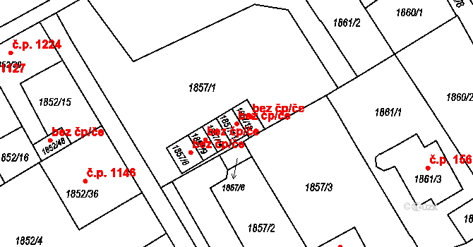 Holešov 48804584 na parcele st. 1857/11 v KÚ Holešov, Katastrální mapa