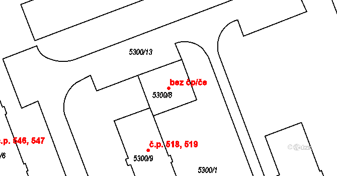 Přerov 50307584 na parcele st. 5300/8 v KÚ Přerov, Katastrální mapa