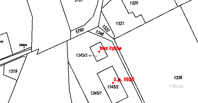 Šenov 82442584 na parcele st. 1345/3 v KÚ Šenov u Ostravy, Katastrální mapa