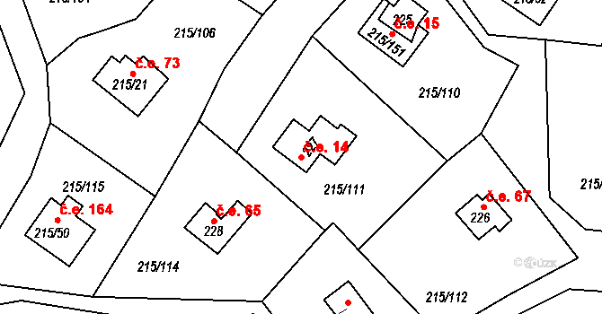 Lipno nad Vltavou 14 na parcele st. 227 v KÚ Lipno nad Vltavou, Katastrální mapa