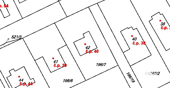 Lipnička 40, Světlá nad Sázavou na parcele st. 42 v KÚ Lipnička, Katastrální mapa
