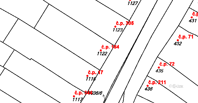 Svatobořice 184, Svatobořice-Mistřín na parcele st. 1122 v KÚ Svatobořice, Katastrální mapa