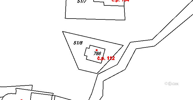 Horní Rokytnice 112, Rokytnice nad Jizerou na parcele st. 786 v KÚ Horní Rokytnice nad Jizerou, Katastrální mapa