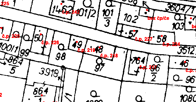 Cvikov I 218, Cvikov na parcele st. 48 v KÚ Cvikov, Katastrální mapa