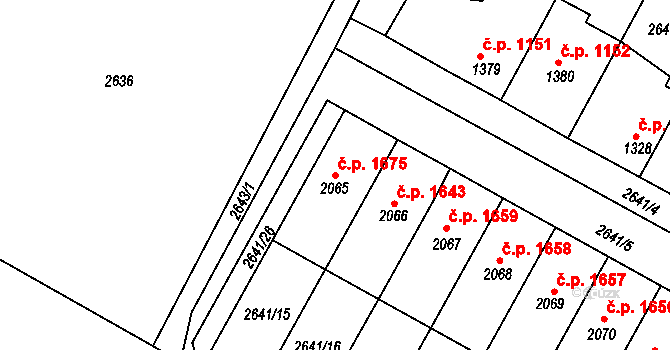 Lysá nad Labem 1675 na parcele st. 2065 v KÚ Lysá nad Labem, Katastrální mapa