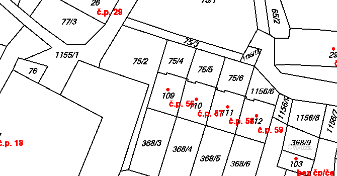 Velká Lhota 56, Volfířov na parcele st. 109 v KÚ Velká Lhota u Dačic, Katastrální mapa