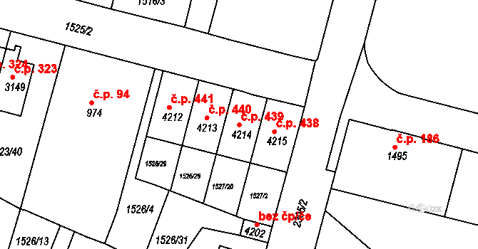 Kryblice 439, Trutnov na parcele st. 4214 v KÚ Trutnov, Katastrální mapa