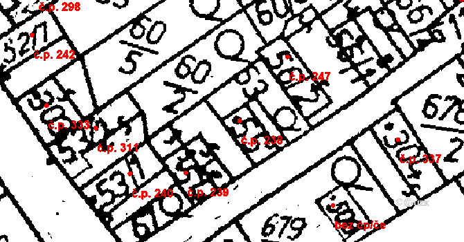 Žiželice 238 na parcele st. 55 v KÚ Žiželice nad Cidlinou, Katastrální mapa