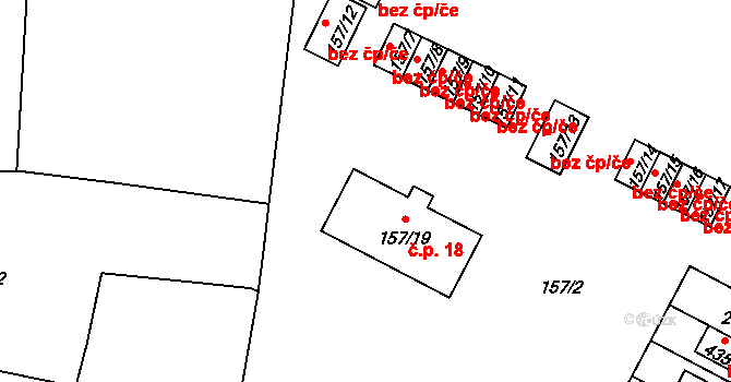 Veselka 18, Olbramovice na parcele st. 157/19 v KÚ Olbramovice u Votic, Katastrální mapa