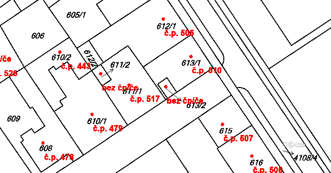 Semily 38849585 na parcele st. 613/2 v KÚ Semily, Katastrální mapa