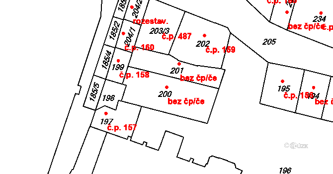 České Budějovice 1 490, České Budějovice na parcele st. 200 v KÚ České Budějovice 1, Katastrální mapa