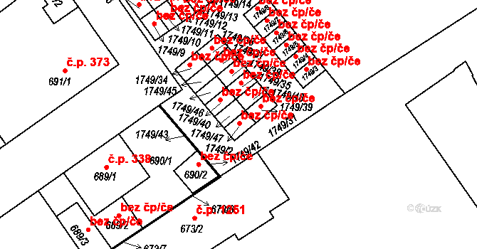 Praha 48552585 na parcele st. 1749/2 v KÚ Uhříněves, Katastrální mapa
