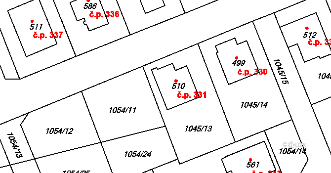 Sopotnice 331 na parcele st. 510 v KÚ Sopotnice, Katastrální mapa