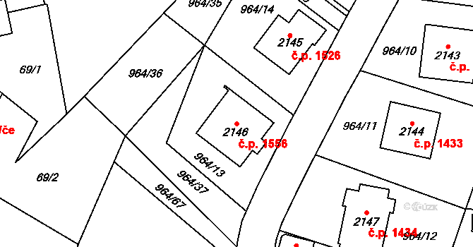Choceň 1556 na parcele st. 2146 v KÚ Choceň, Katastrální mapa