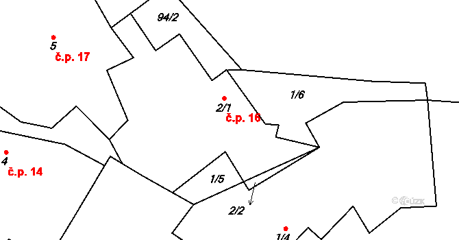 Lomec 16, Úmonín na parcele st. 2/1 v KÚ Lomec u Úmonína, Katastrální mapa