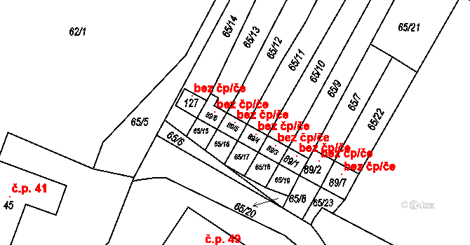 Zhořec 120435586 na parcele st. 89/5 v KÚ Zhořec u Pacova, Katastrální mapa