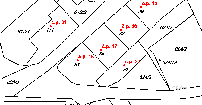Žernovka 17, Mukařov na parcele st. 85 v KÚ Žernovka, Katastrální mapa