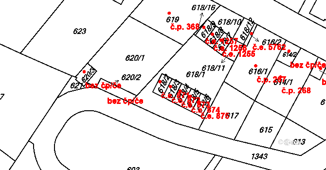 Bukov 871, Ústí nad Labem na parcele st. 618/2 v KÚ Bukov, Katastrální mapa