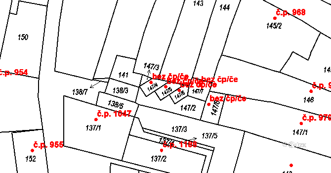 Mohelnice 39500586 na parcele st. 147/5 v KÚ Mohelnice, Katastrální mapa