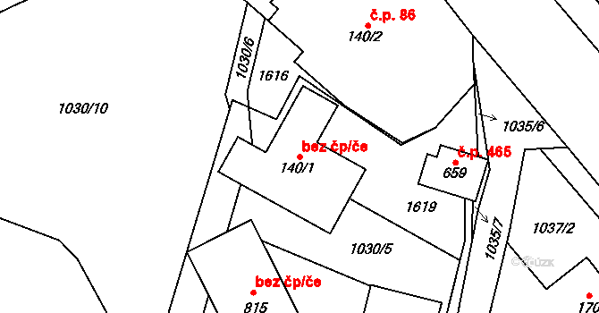 Třinec 40187586 na parcele st. 140/1 v KÚ Nebory, Katastrální mapa