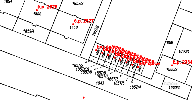 Frýdek-Místek 48155586 na parcele st. 1857/1 v KÚ Frýdek, Katastrální mapa