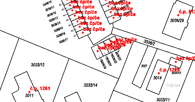 Orlová 48427586 na parcele st. 3036/34 v KÚ Poruba u Orlové, Katastrální mapa