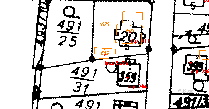 Nasavrky 81145586 na parcele st. 669 v KÚ Nasavrky, Katastrální mapa