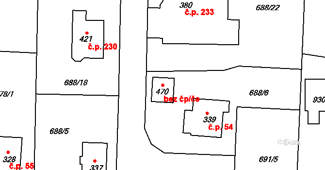 Chrastava 86961586 na parcele st. 470 v KÚ Dolní Chrastava, Katastrální mapa