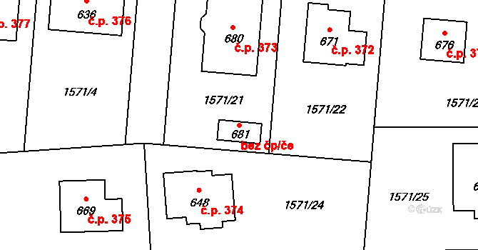 Čechtice 94841586 na parcele st. 681 v KÚ Čechtice, Katastrální mapa