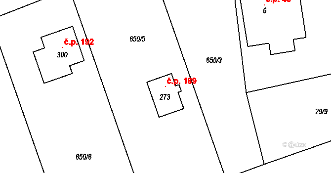 Bobr 189, Žacléř na parcele st. 273 v KÚ Bobr, Katastrální mapa