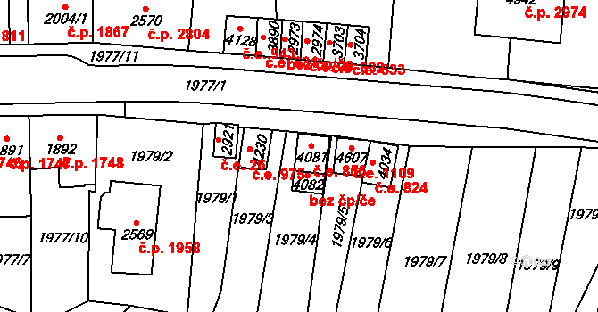 Aš 856 na parcele st. 4081 v KÚ Aš, Katastrální mapa