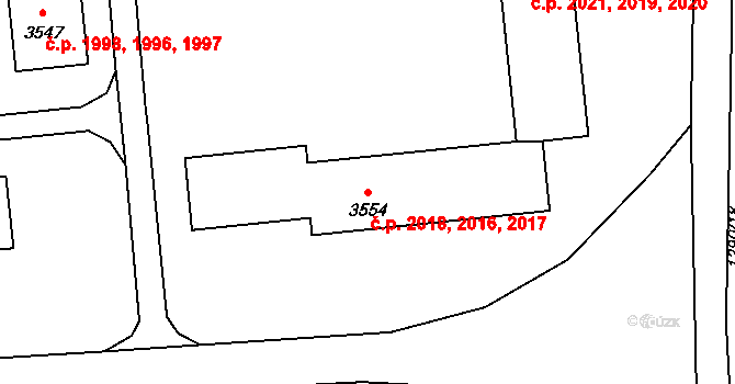 Kročehlavy 2016,2017,2018, Kladno na parcele st. 3554 v KÚ Kročehlavy, Katastrální mapa