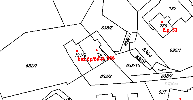 Osík 266 na parcele st. 131/3 v KÚ Osík, Katastrální mapa
